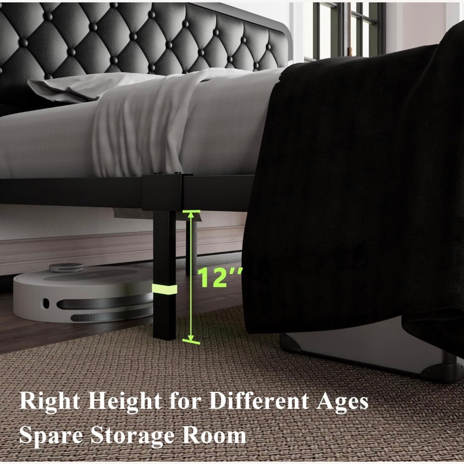 Vintage/Antique Black Stainless Steel Queen Bed - image-4