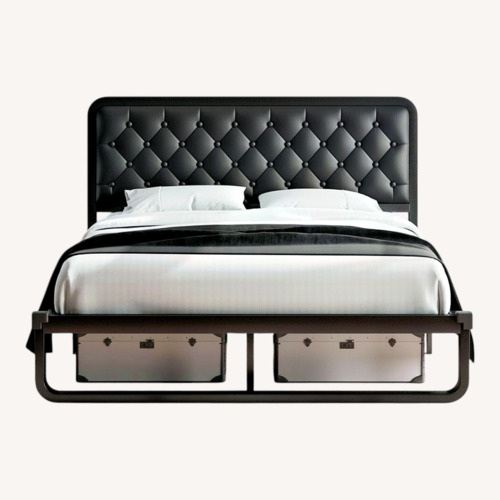 Used Vintage/Antique Black Stainless Steel Queen Bed for sale on AptDeco