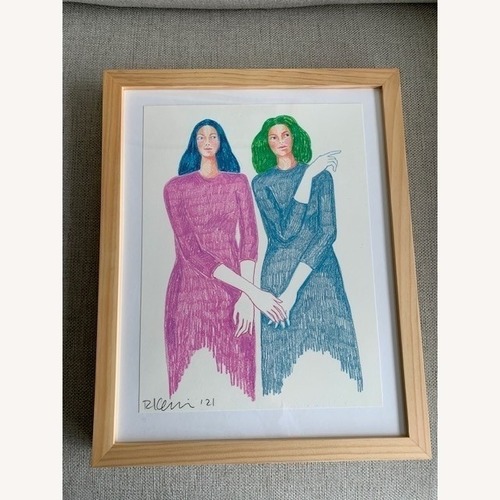 Used Two Friends Contemporary Illustration for sale on AptDeco