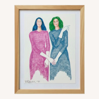 Two Friends Contemporary Illustration