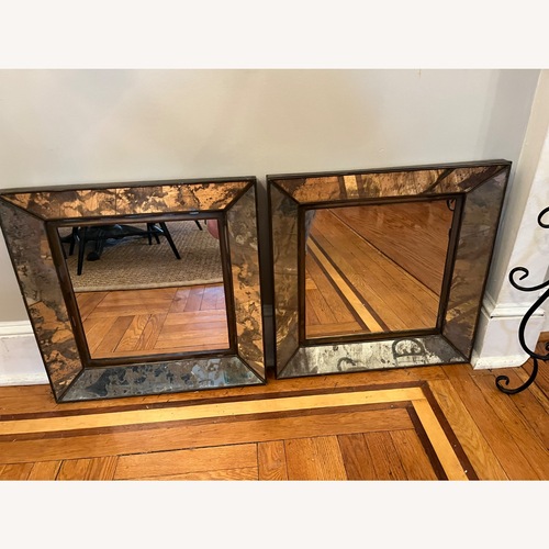 Used Crate & Barrel Dubois Silver Metal Wall Mirror for sale on AptDeco