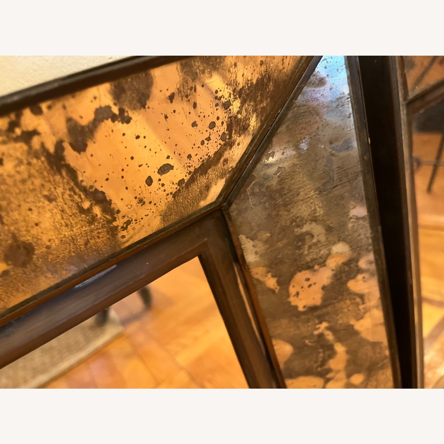 Crate & Barrel Dubois Silver Metal Wall Mirror - image-3