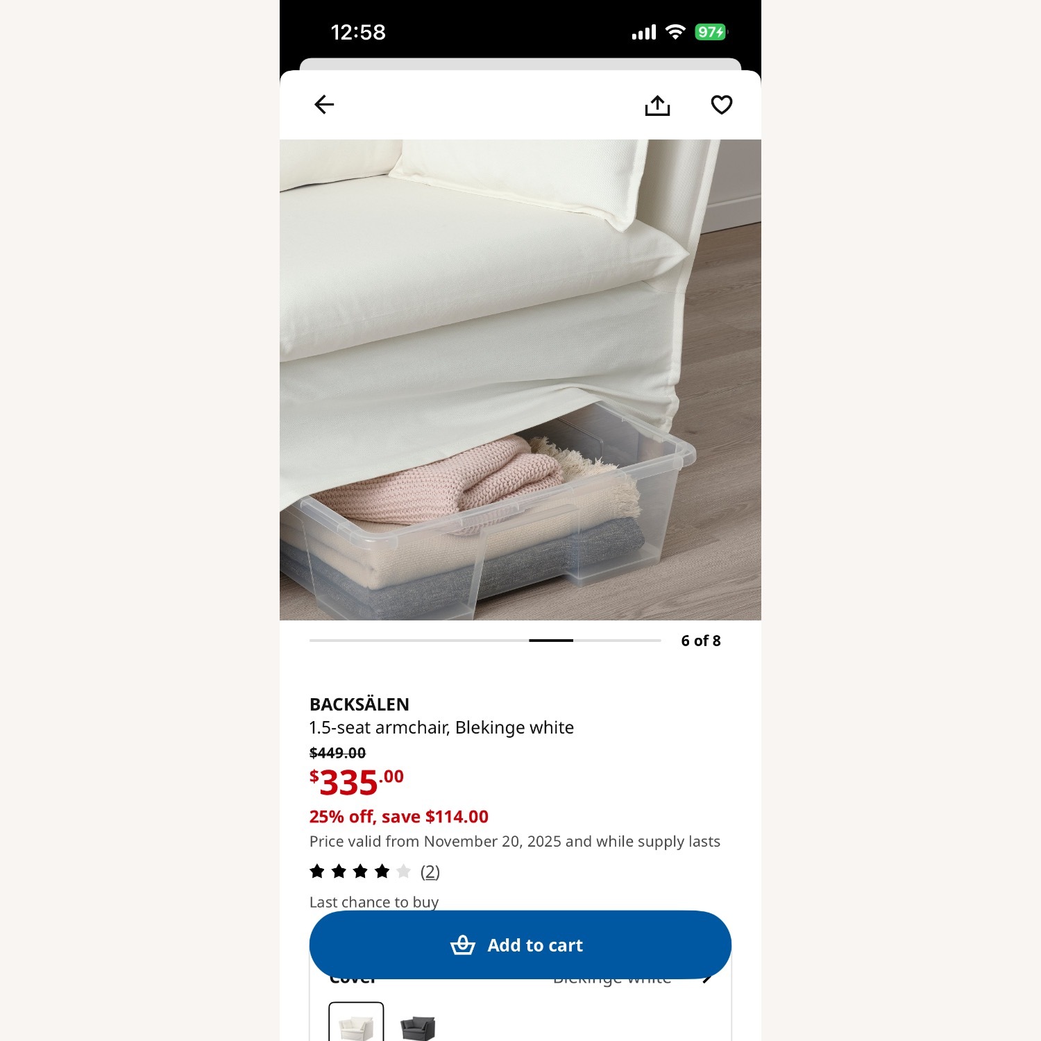 IKEA BACKSÄLEN 1.5 Seat Comfort Armchair - image-6