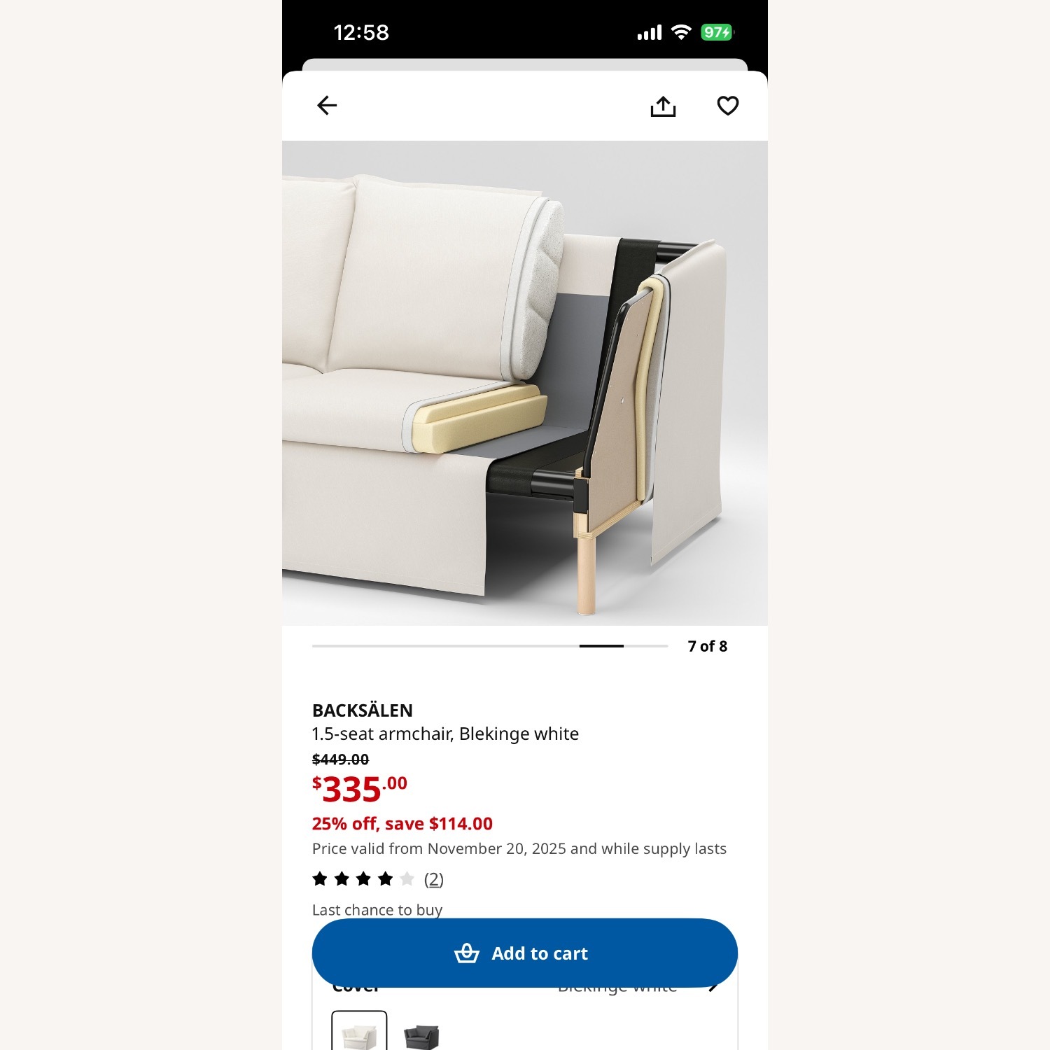 IKEA BACKSÄLEN 1.5 Seat Comfort Armchair - image-7