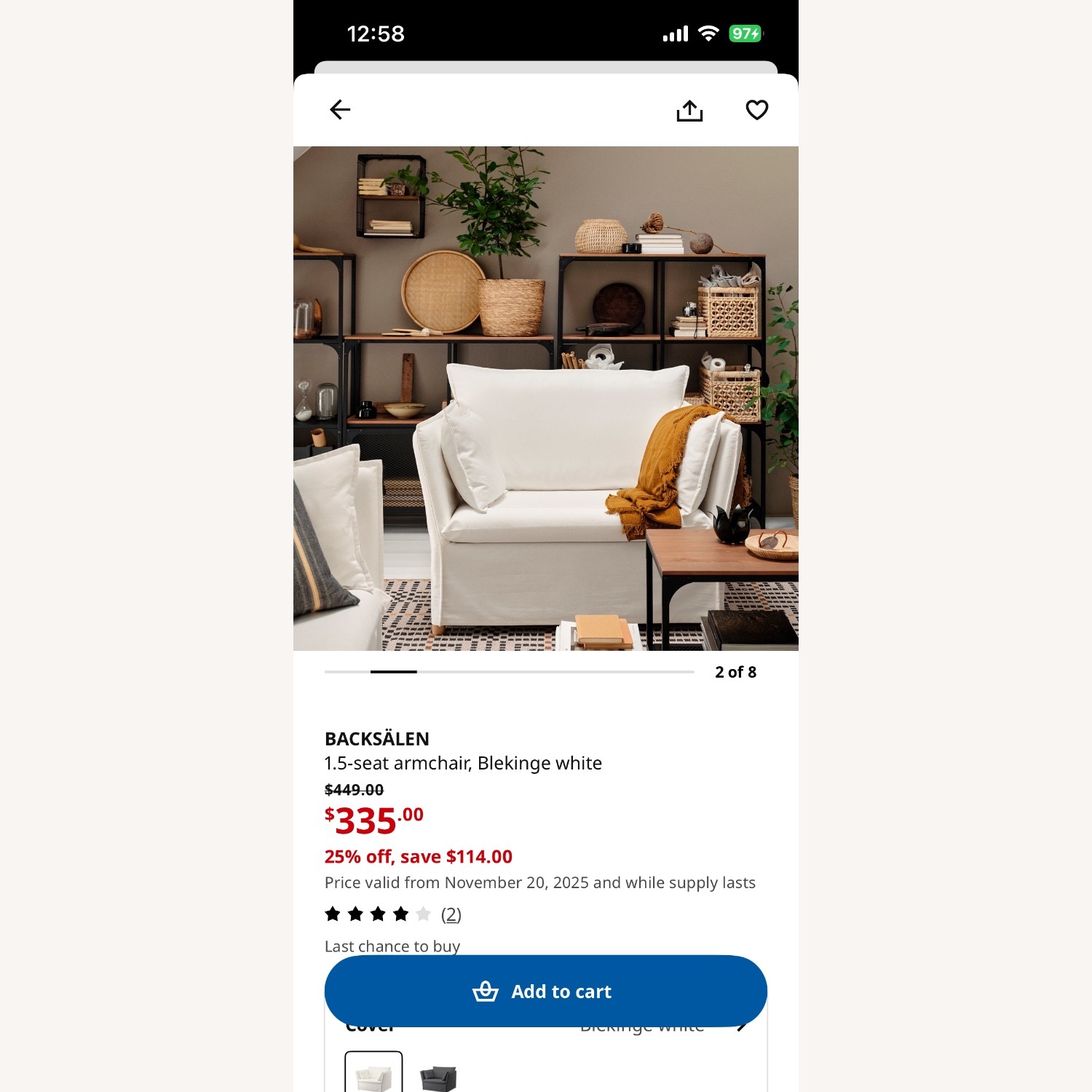 IKEA BACKSÄLEN 1.5 Seat Comfort Armchair - image-5