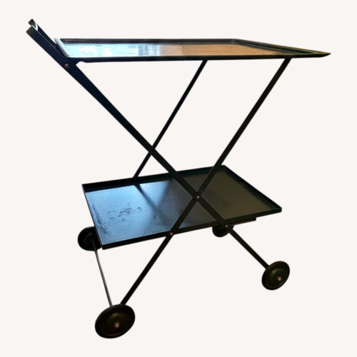 Used Vintage/Antique Green Metal Bar Cart for sale on AptDeco