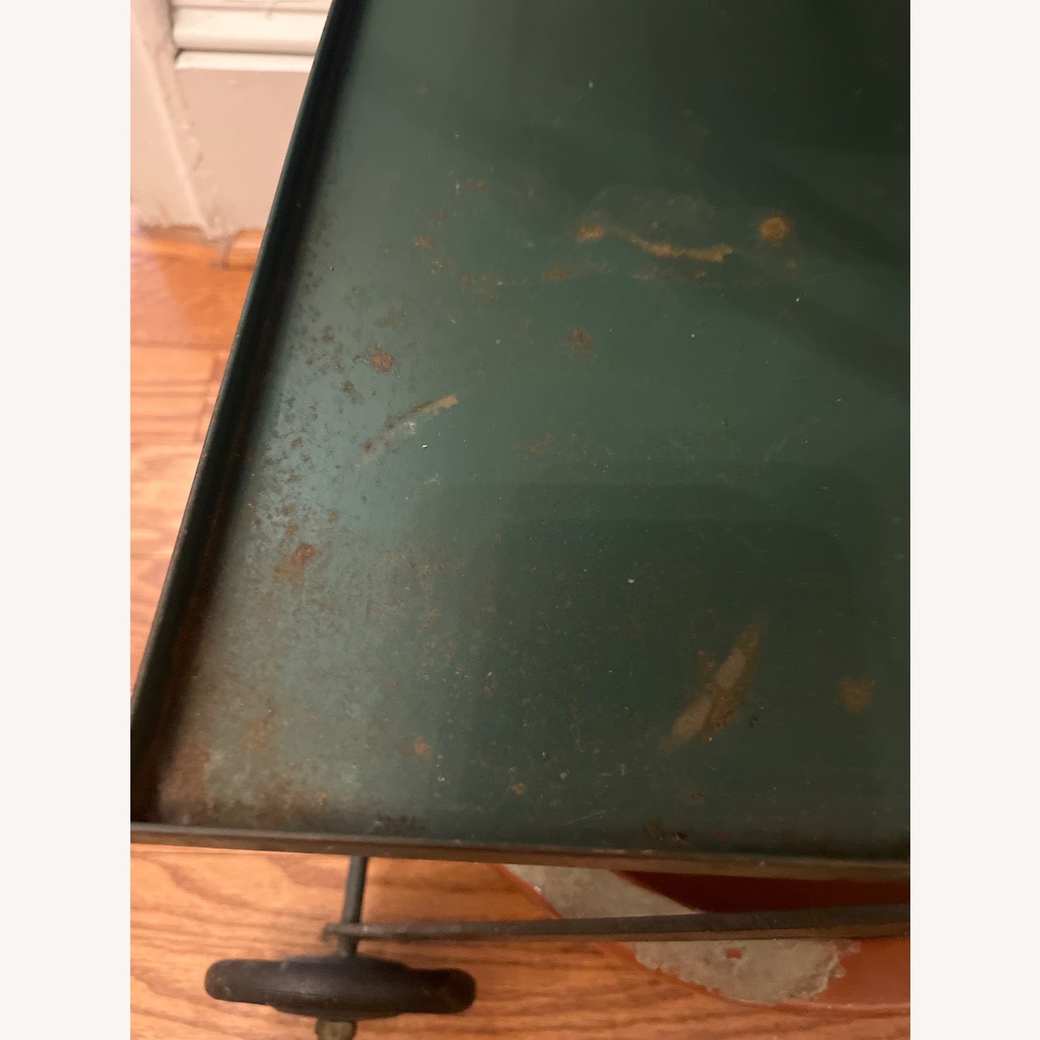 Vintage/Antique Green Metal Bar Cart - image-4