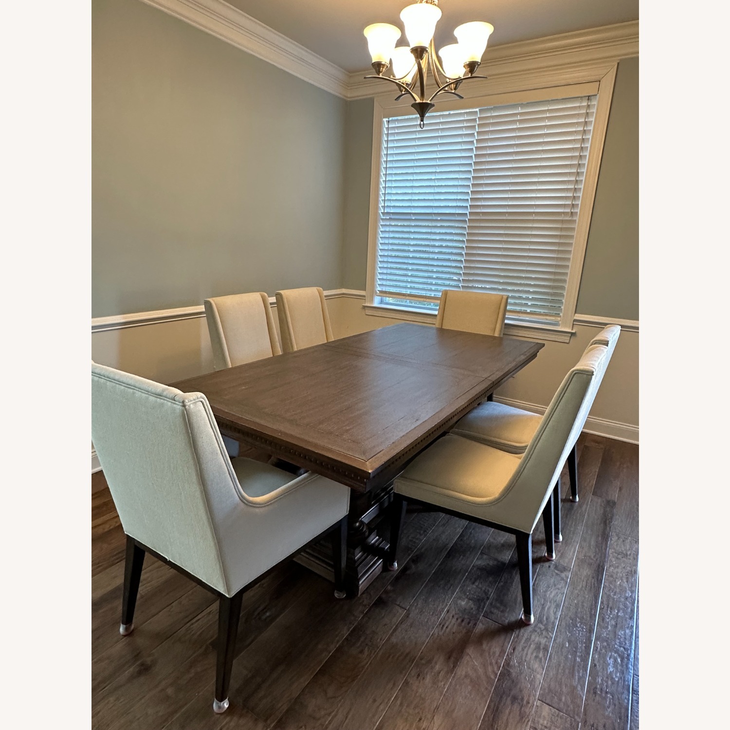 Restoration Hardware Leigh Fabric Dining Chairs - image-5