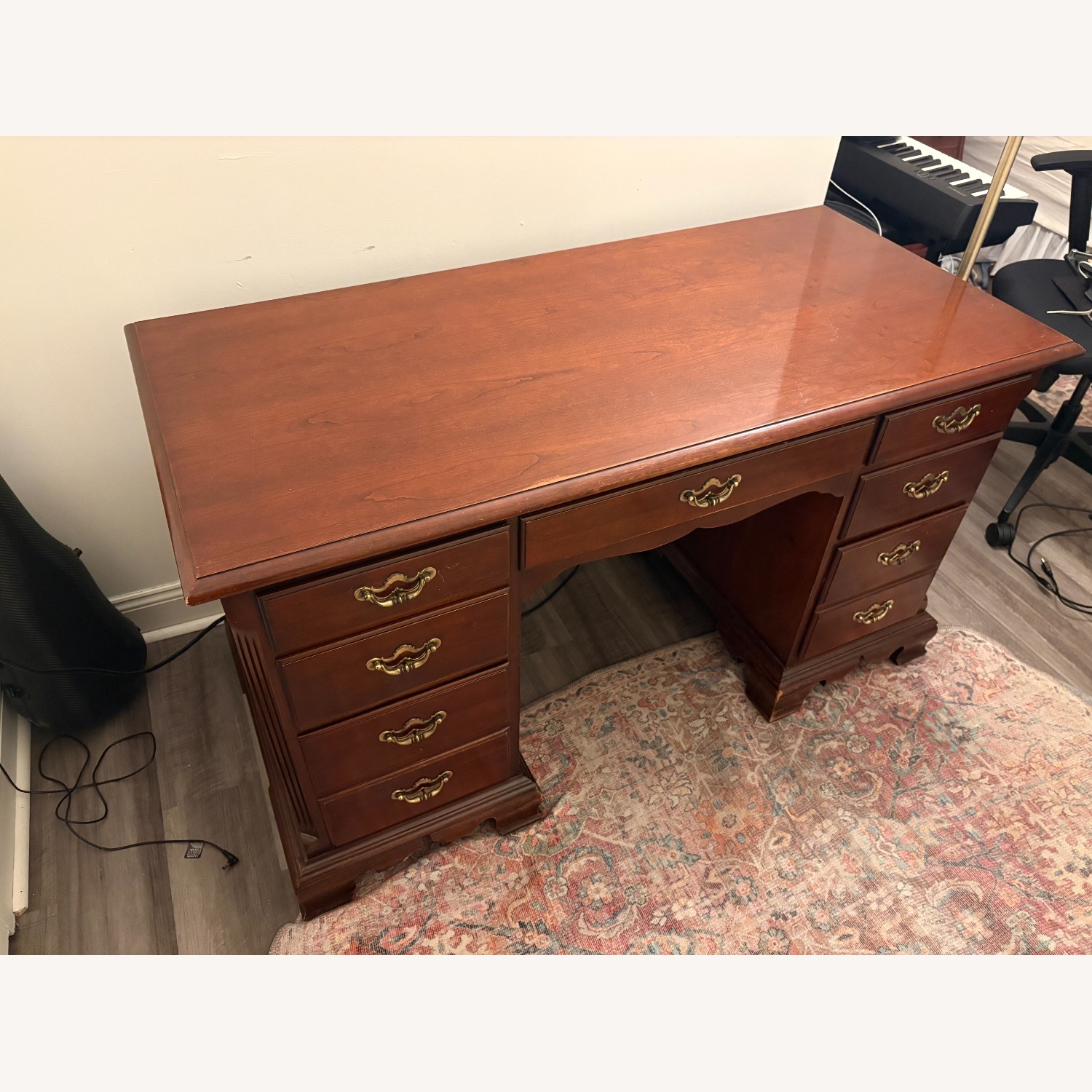 Thomasville Chippendale Dark Brown Wood Desk - image-2