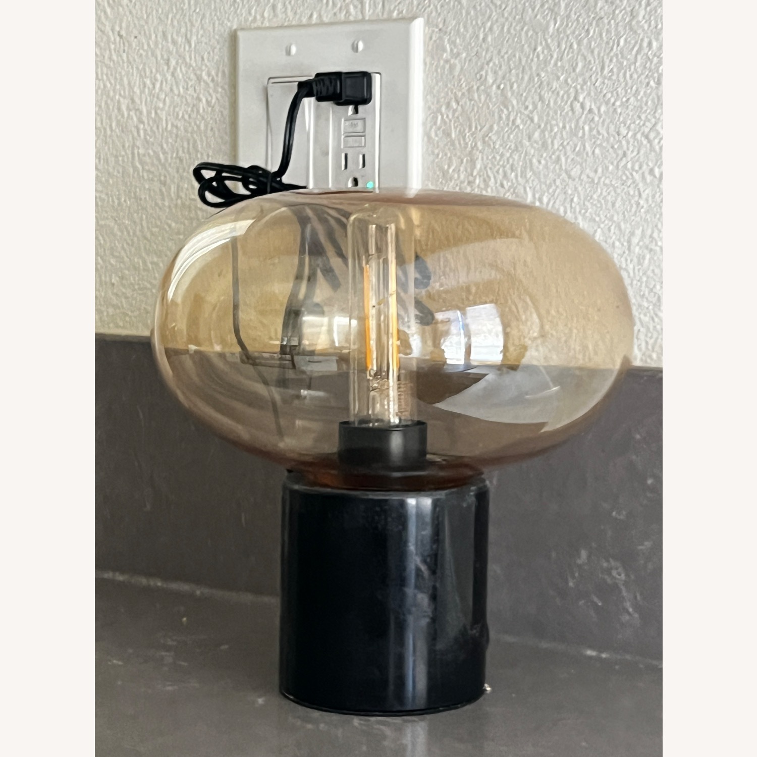 Marble Glass Table Lamp Art Deco Modern - image-2