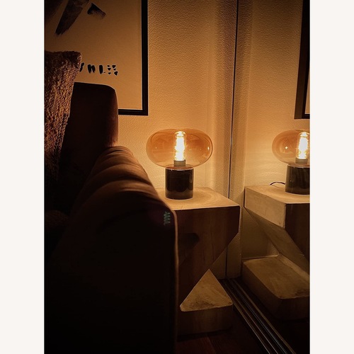 Used Marble Glass Table Lamp Art Deco Modern for sale on AptDeco