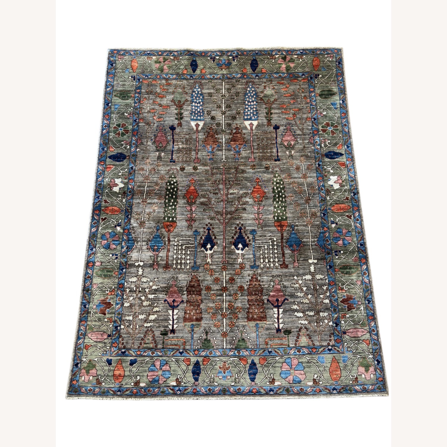 Light Gray Wool Small Rug 5' x 8' - image-1