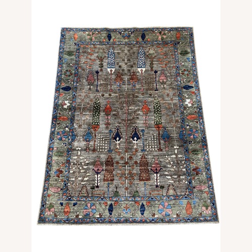 Used Light Gray Wool Small Rug 5' x 8' for sale on AptDeco