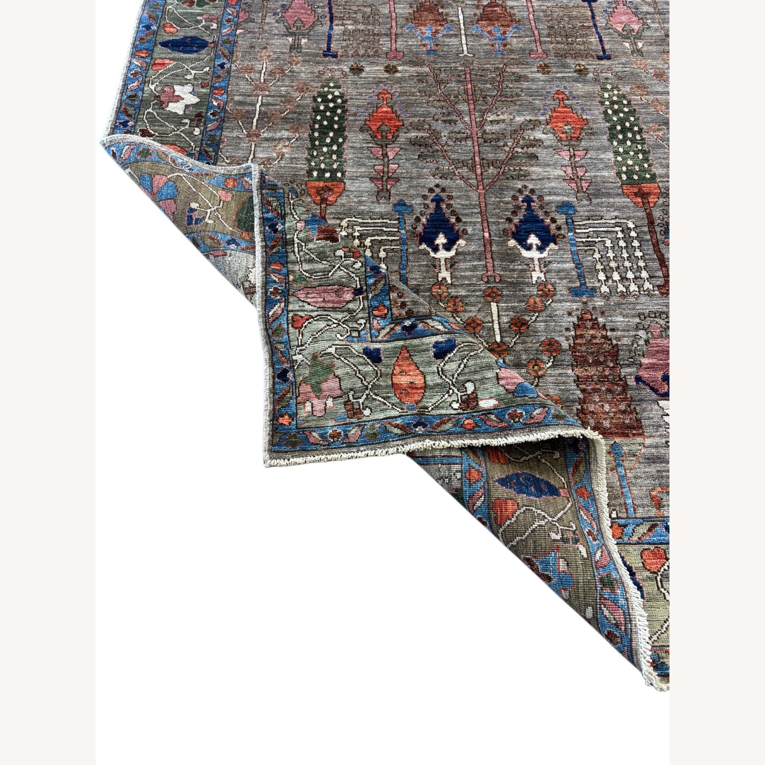 Light Gray Wool Small Rug 5' x 8' - image-5