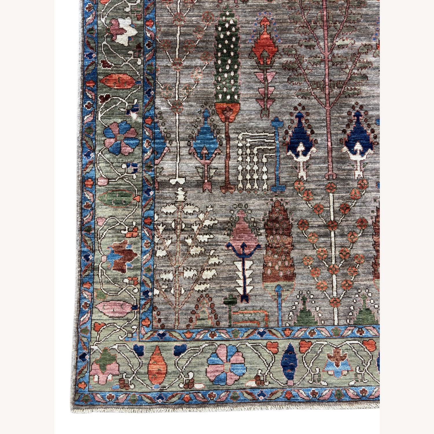 Light Gray Wool Small Rug 5' x 8' - image-3