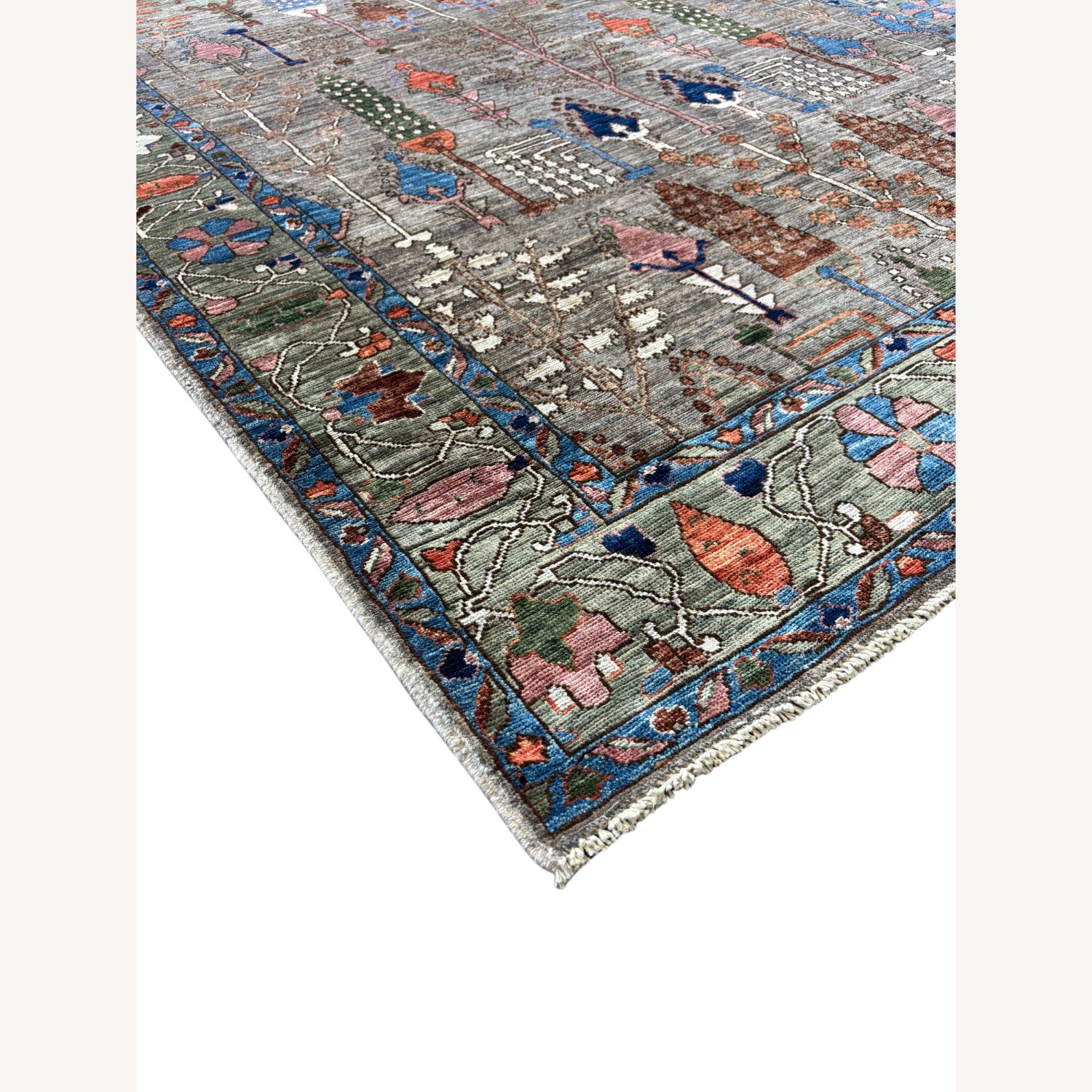 Light Gray Wool Small Rug 5' x 8' - image-2