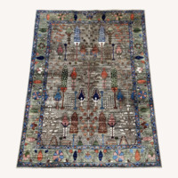 Light Gray Wool Small Rug 5' x 8'