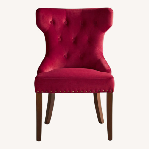 Used Pier 1 Imports Hourglass Red Velvet Accent Chair for sale on AptDeco