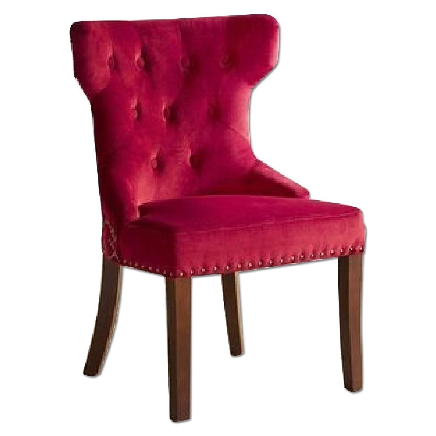 Pier 1 Imports Hourglass Red Velvet Accent Chair - image-5