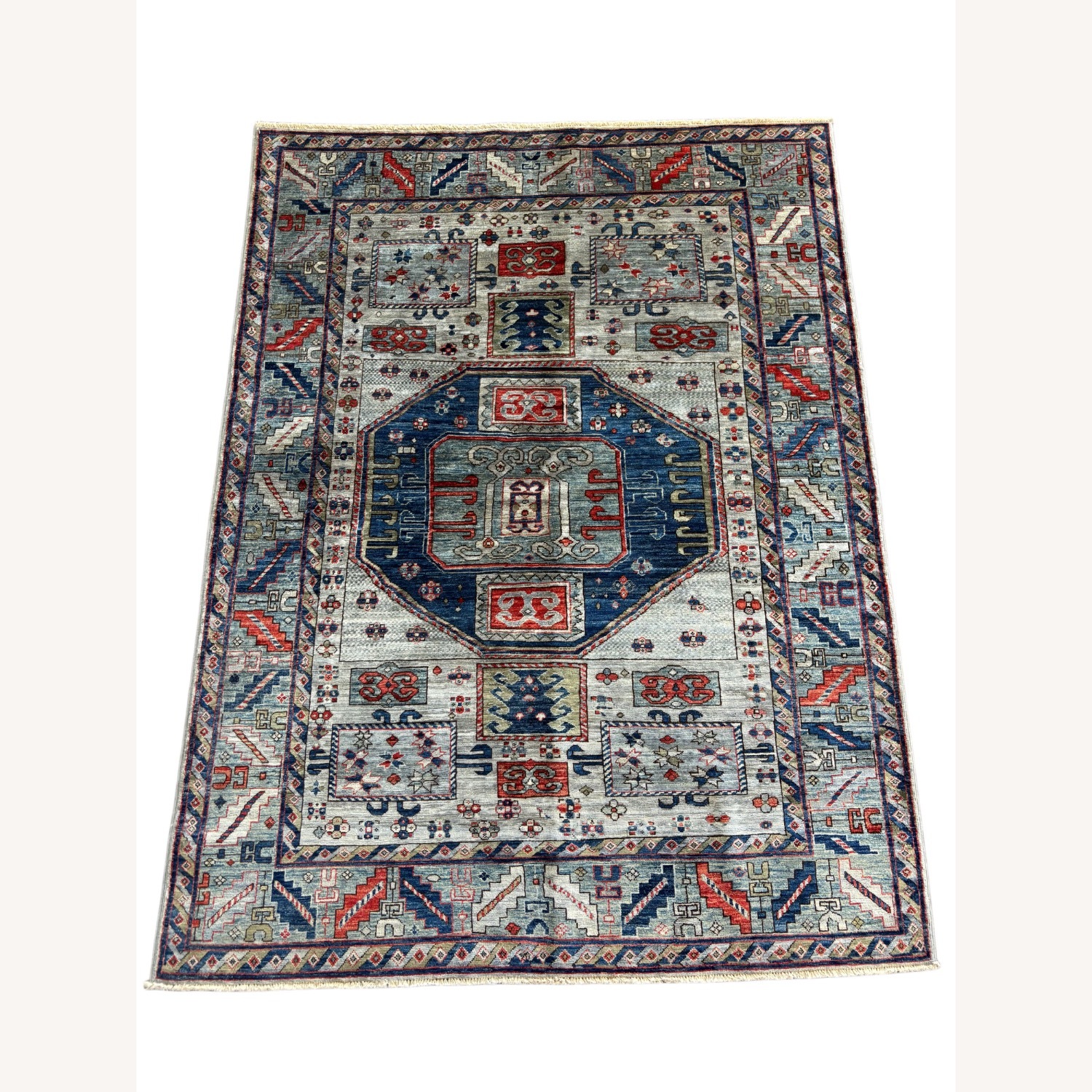 Light Gray Wool Small Rug 5' x 7' - image-1