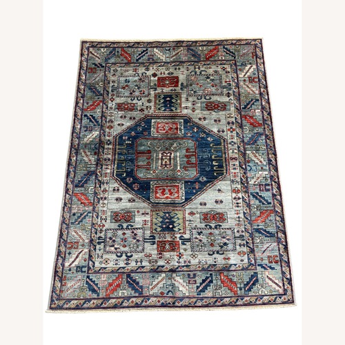 Used Light Gray Wool Small Rug 5' x 7' for sale on AptDeco