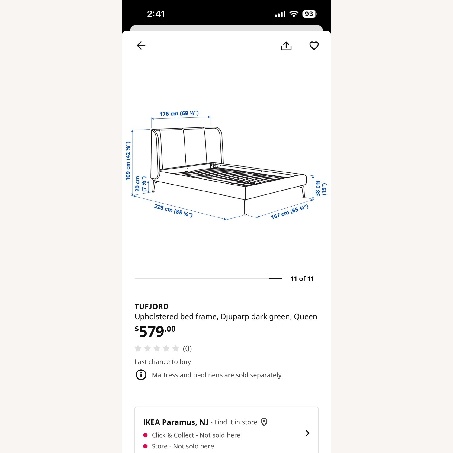 IKEA Green Queen Bed - image-6