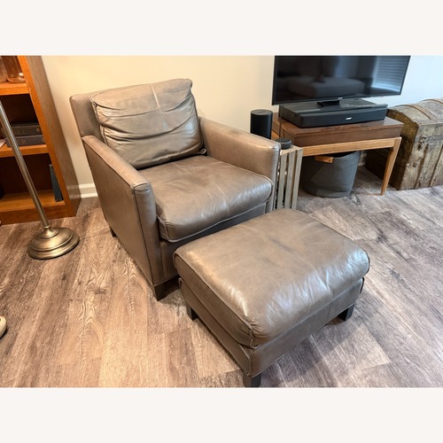 Used Room & Board Bram Leather Armchair and Ottoman for sale on AptDeco
