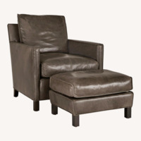 Room & Board Bram Leather Armchair and Ottoman