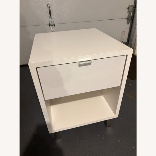 Used Room & Board Copenhagen White Wood Nightstand for sale on AptDeco