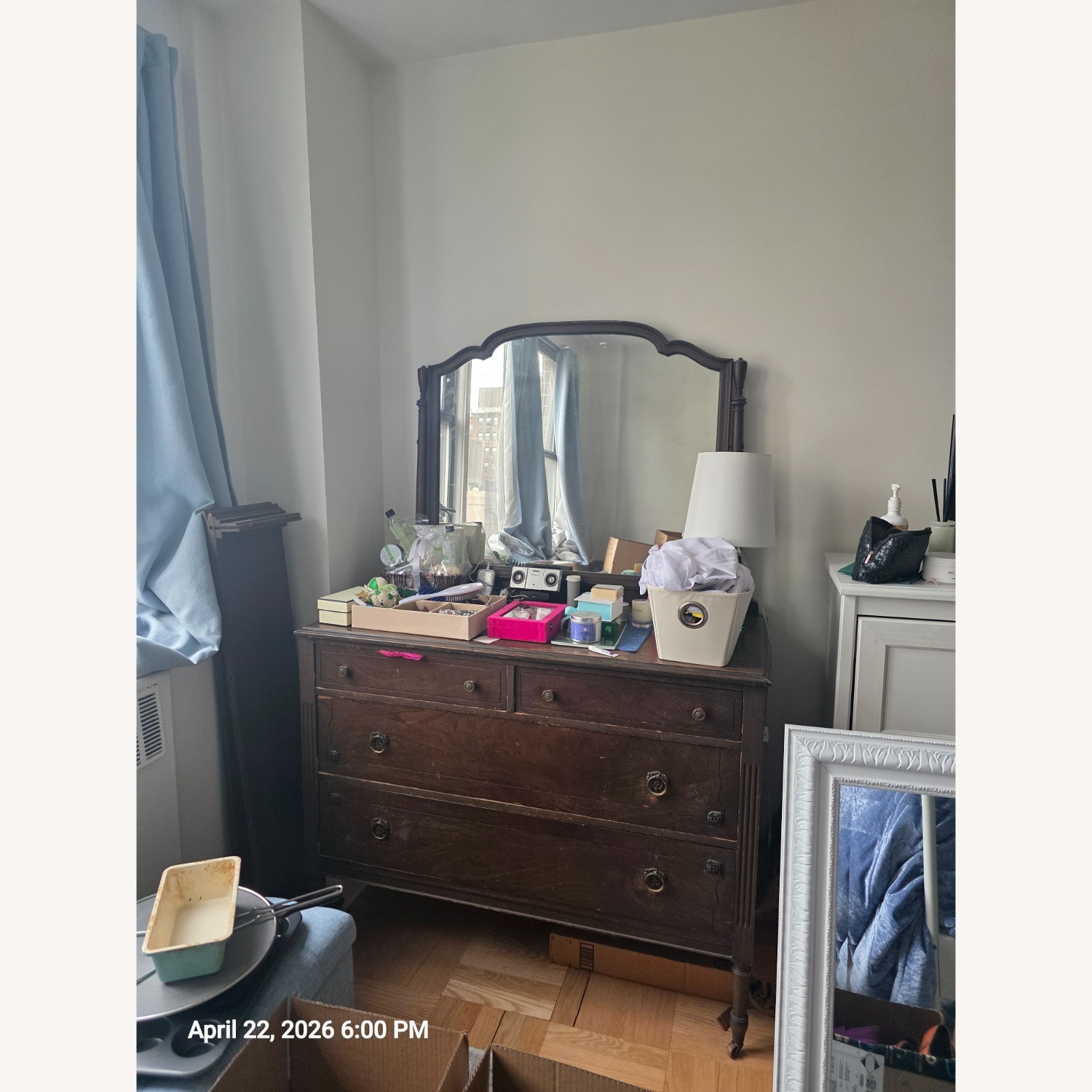 Vintage/Antique Dark Brown Wood Dresser - image-2