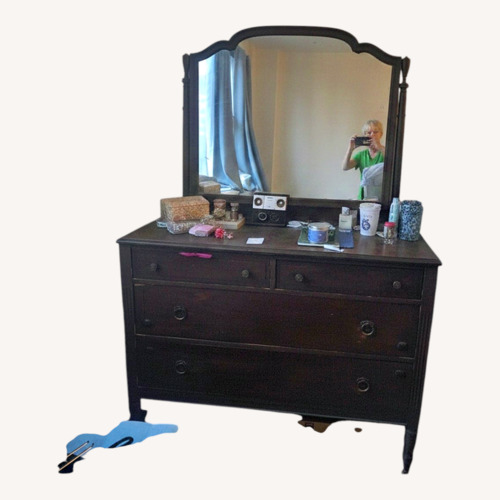 Used Vintage/Antique Dark Brown Wood Dresser for sale on AptDeco