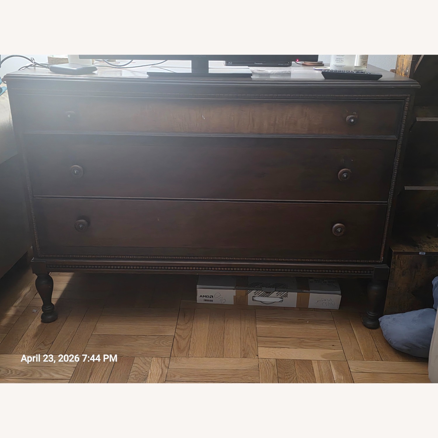 Dark Brown Wood Dresser - image-2