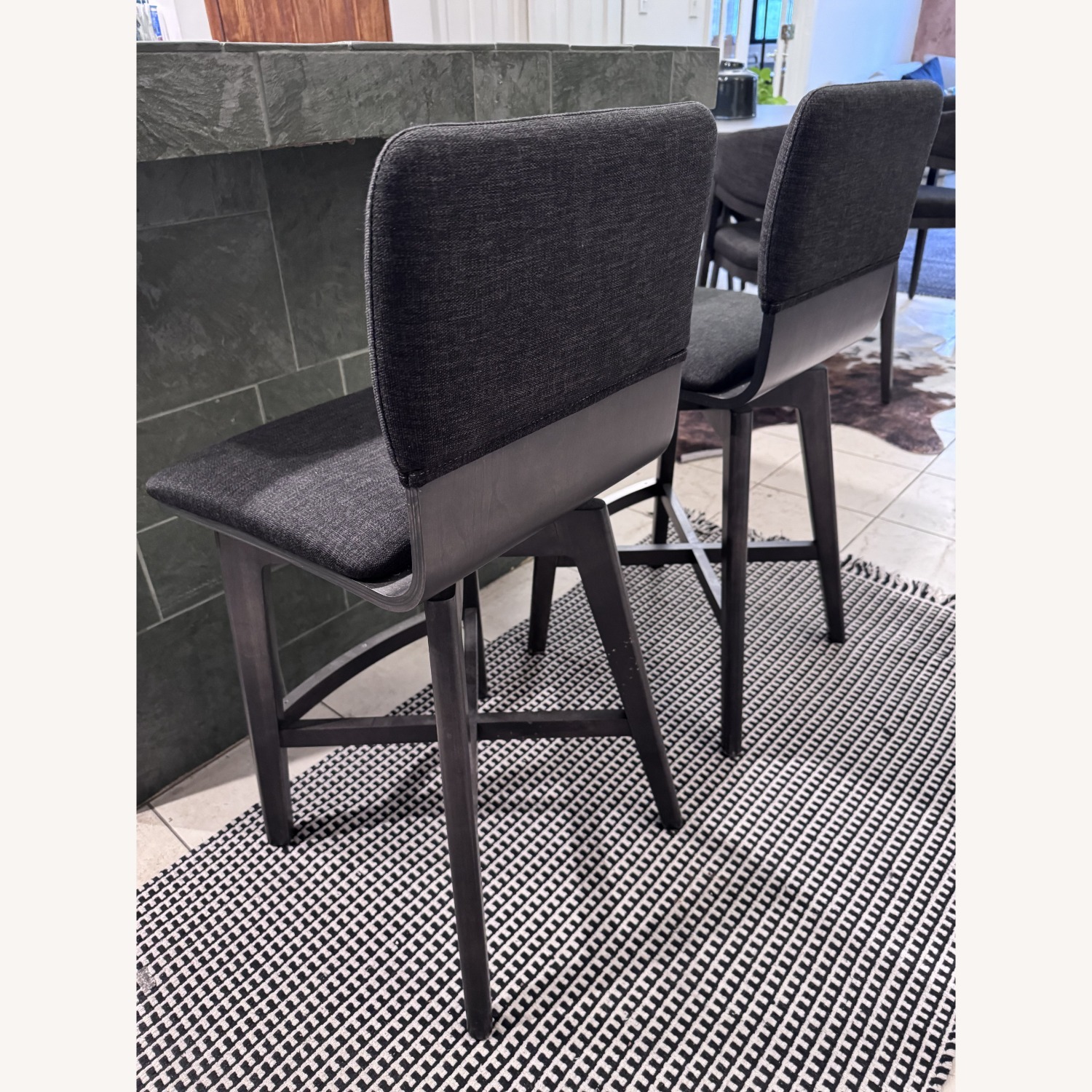 Canadel Downtown Dark Gray Fabric Stools - image-1