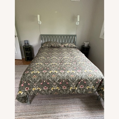 Used Room & Board Webster Green Stainless Steel Full Bed for sale on AptDeco