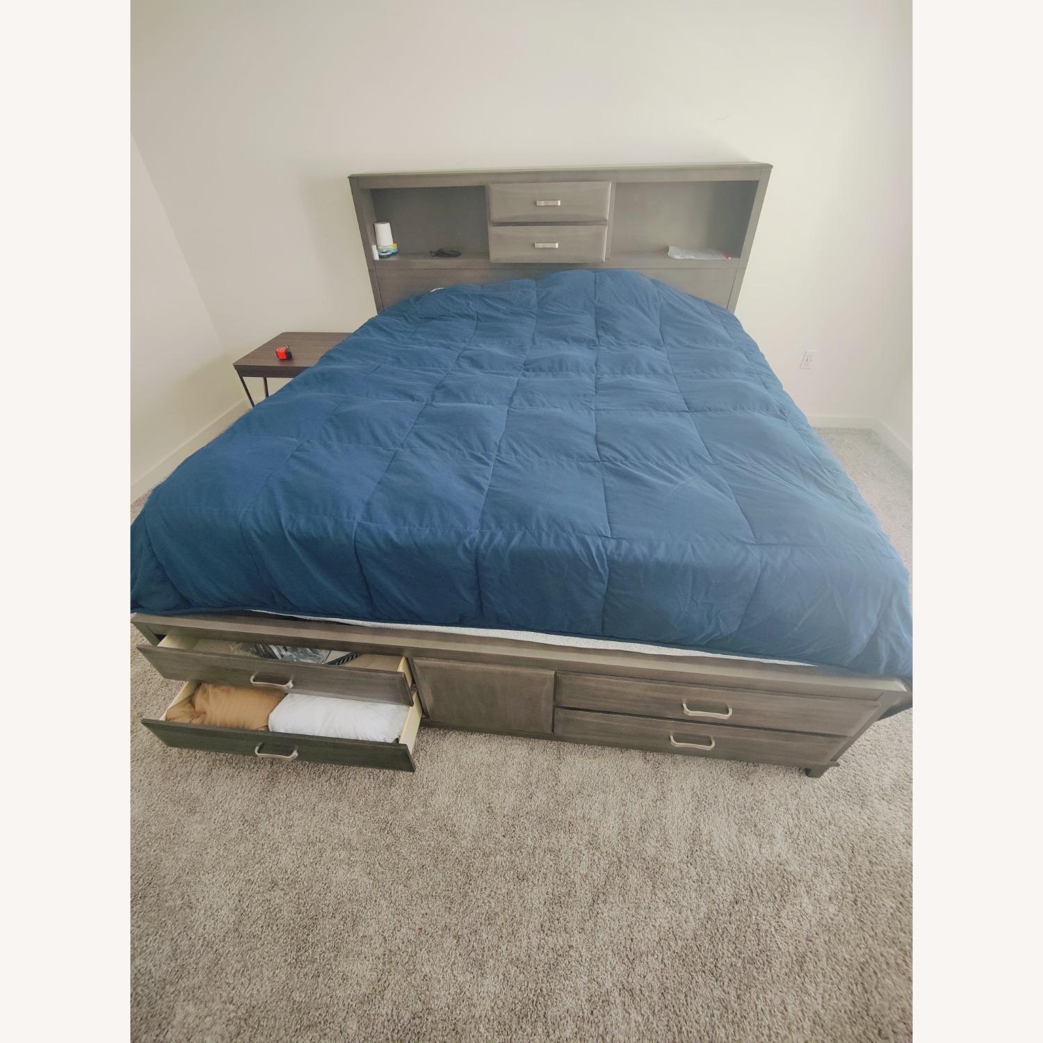 Ashley Furniture Dark Brown Wood King Bed - image-4