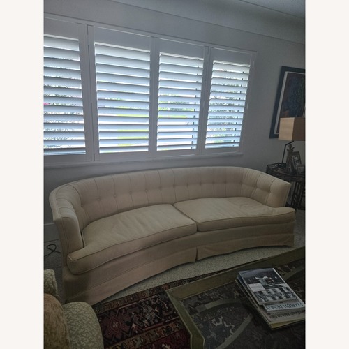 Used Vintage/Antique Gold Cotton 3+ Seater Sofa for sale on AptDeco