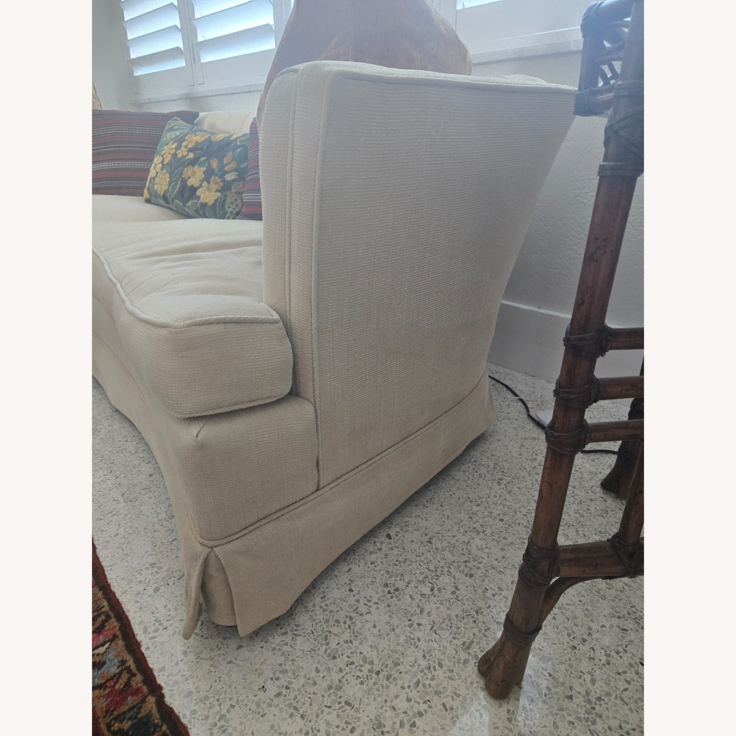 Vintage/Antique Gold Cotton 3+ Seater Sofa - image-3