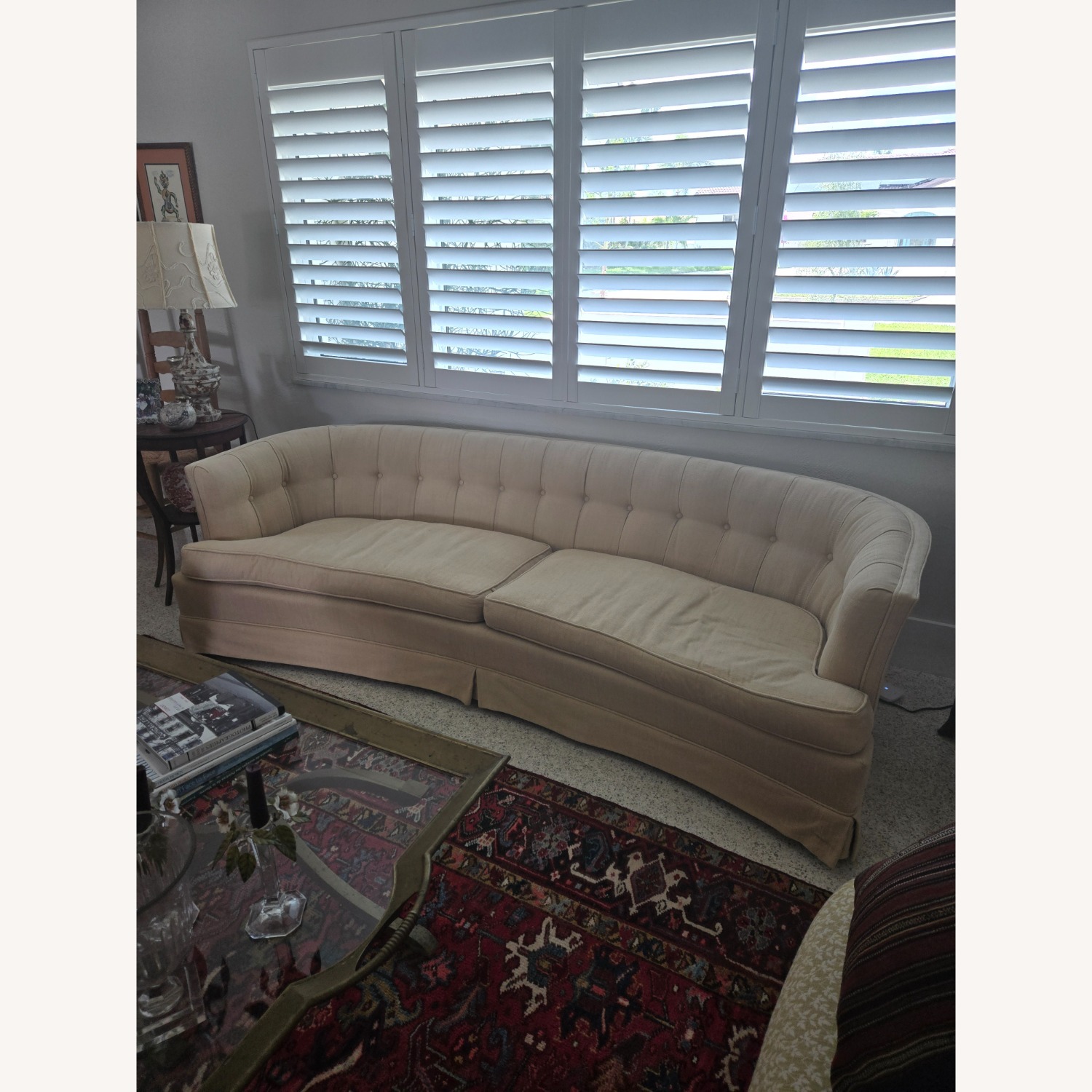 Vintage/Antique Gold Cotton 3+ Seater Sofa - image-2