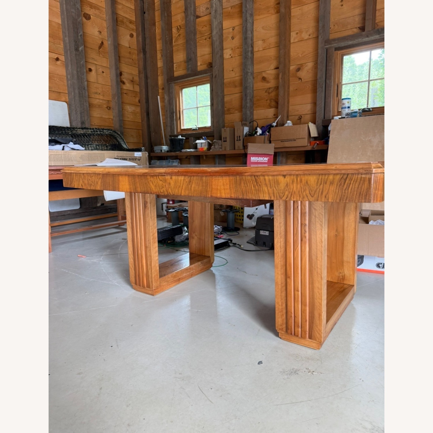 Sculptural Art Deco Table or Partners Desk - image-2