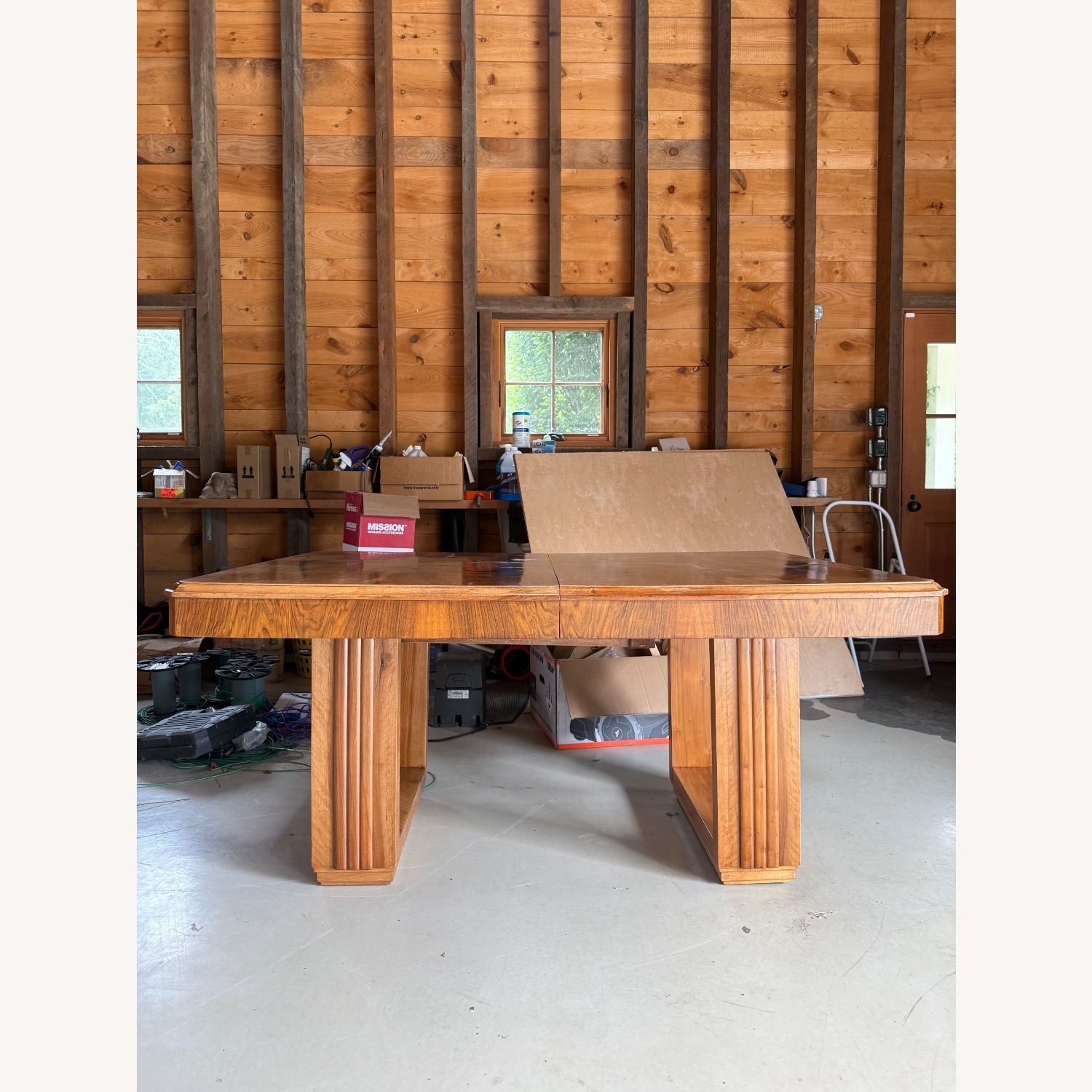 Sculptural Art Deco Table or Partners Desk - image-7