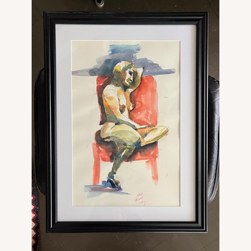 Used Vintage Watercolor Nude Study 4 for sale on AptDeco