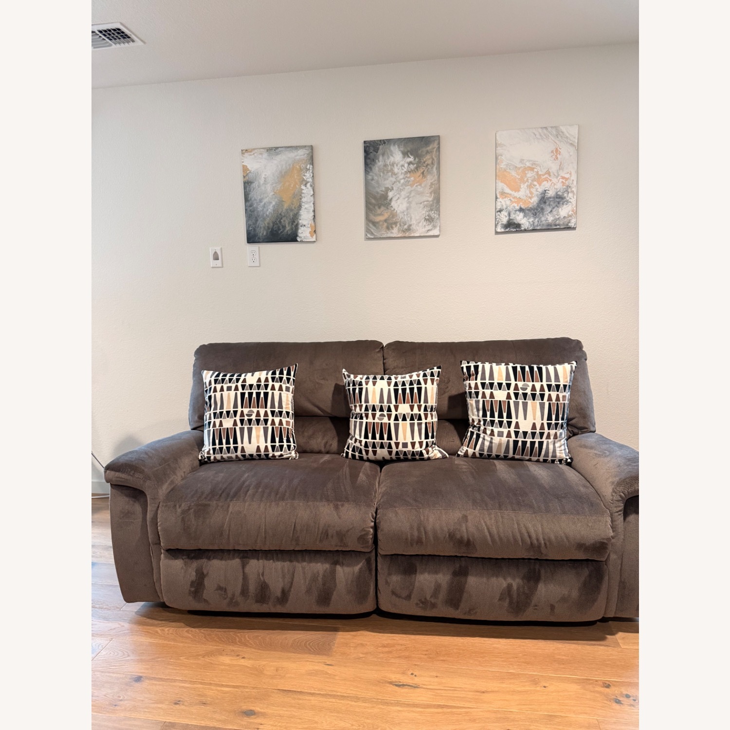 La-Z-Boy Dark Gray Velvet Loveseat - image-1