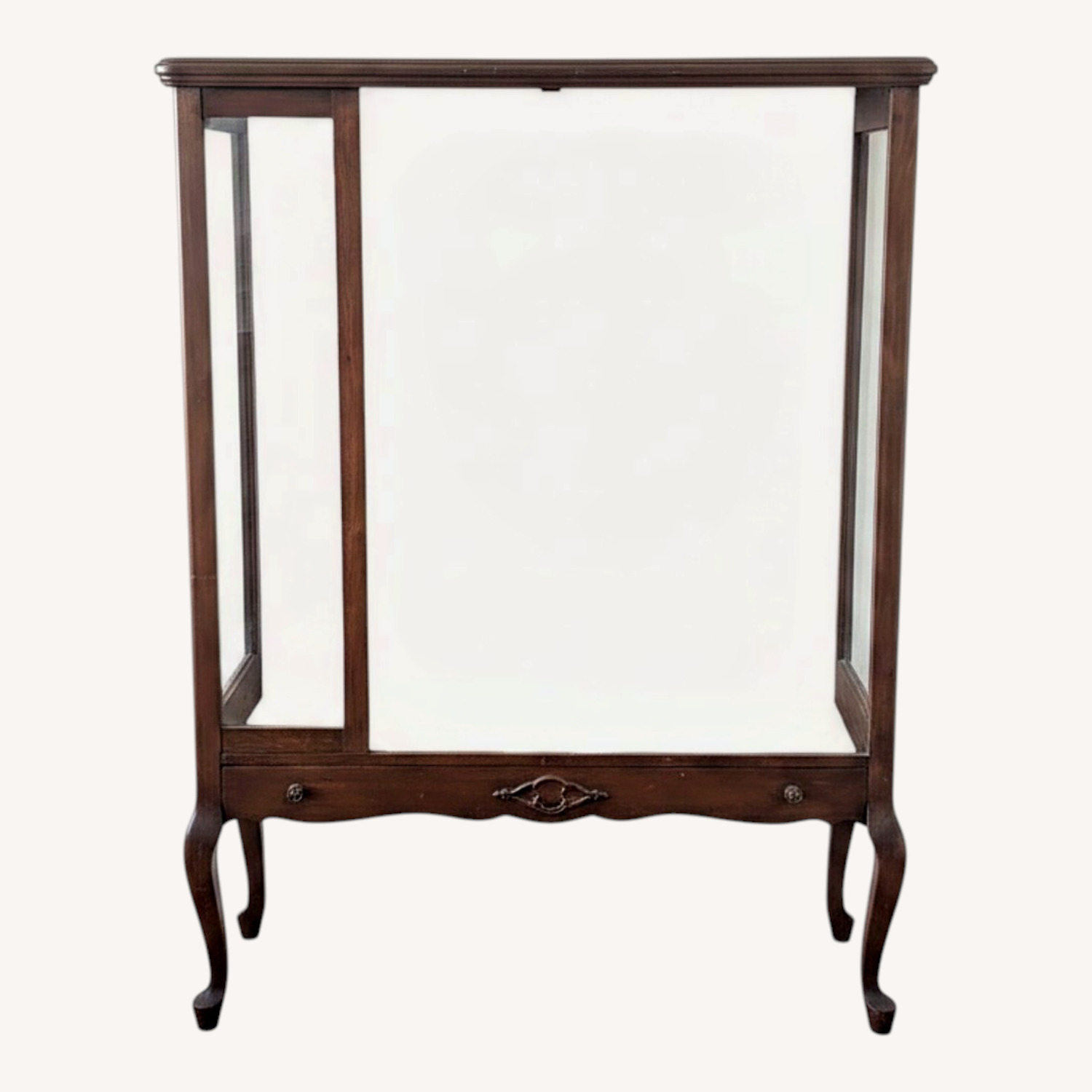 Antique Dark Brown Wood Wall Unit - image-5