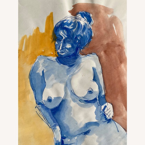 Used Vintage Watercolor Nude Study 2 for sale on AptDeco