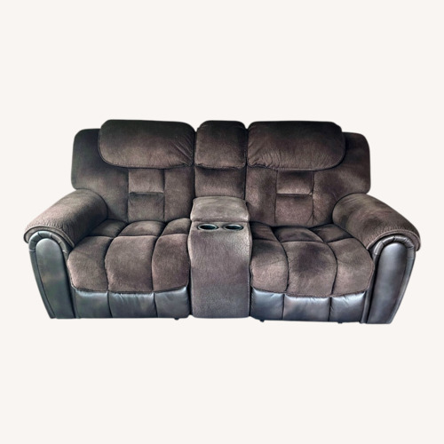 Used Dark Brown Power Fabric HeadRest/Recliner Loveseat for sale on AptDeco