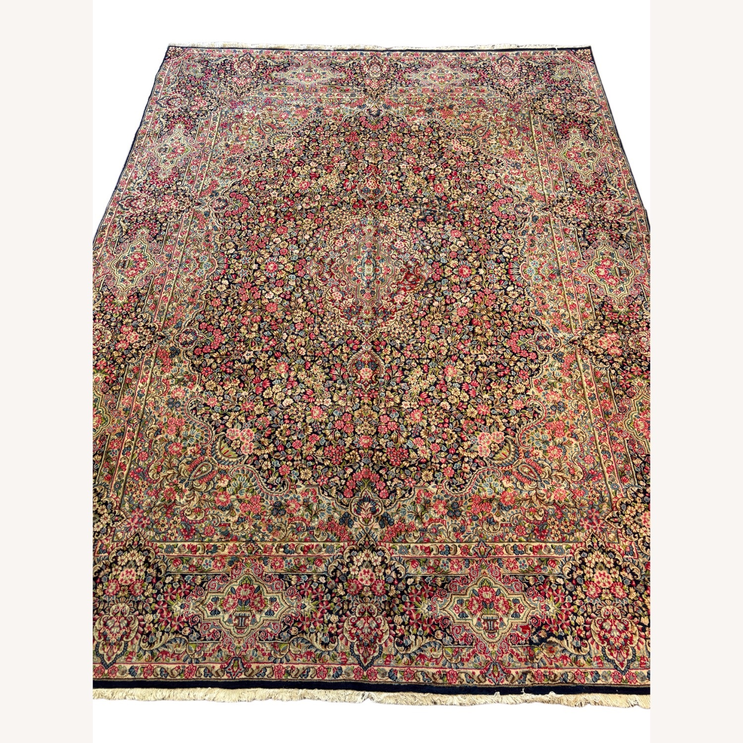 Floral Pink Wool Area Rug 9.10' x 13' - image-1