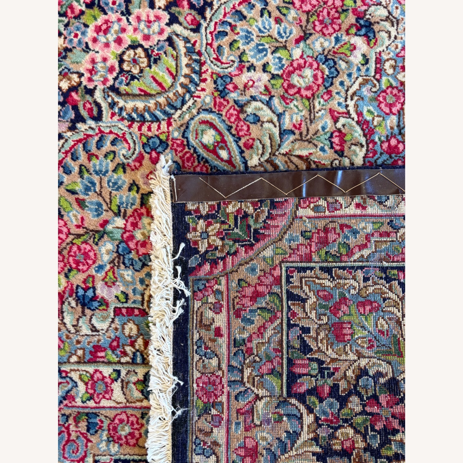 Floral Pink Wool Area Rug 9.10' x 13' - image-5