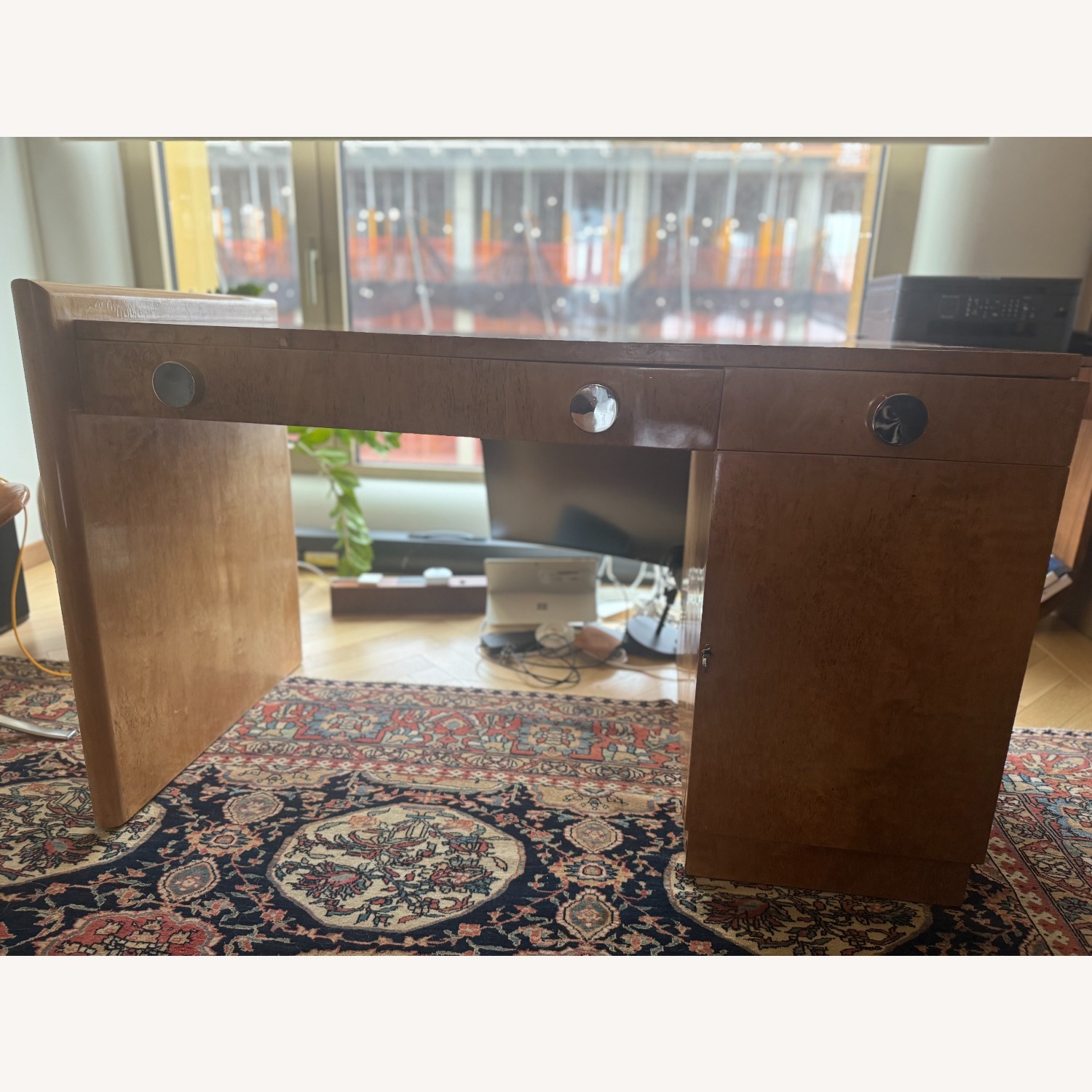 Fine French Art Deco Birch Desk  - image-2