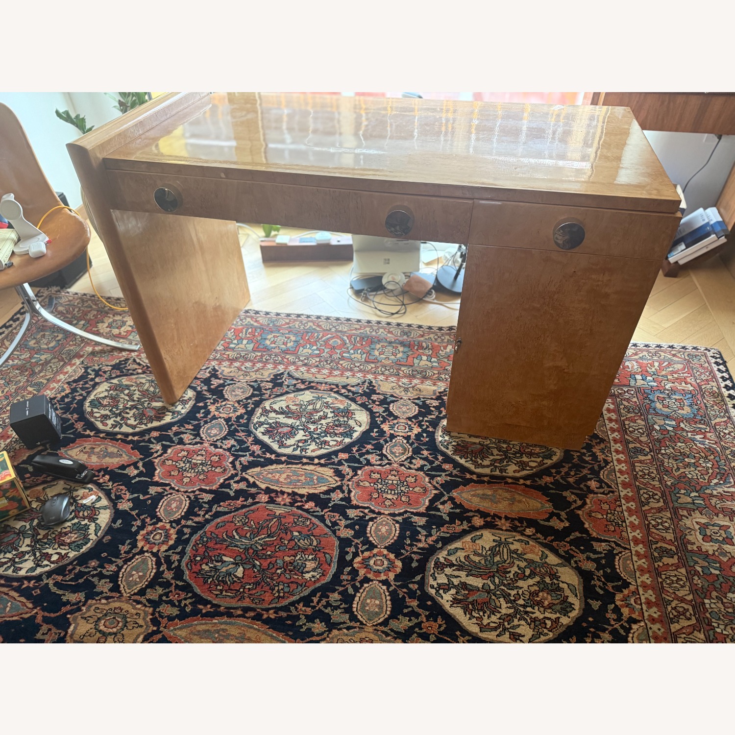 Fine French Art Deco Birch Desk  - image-4