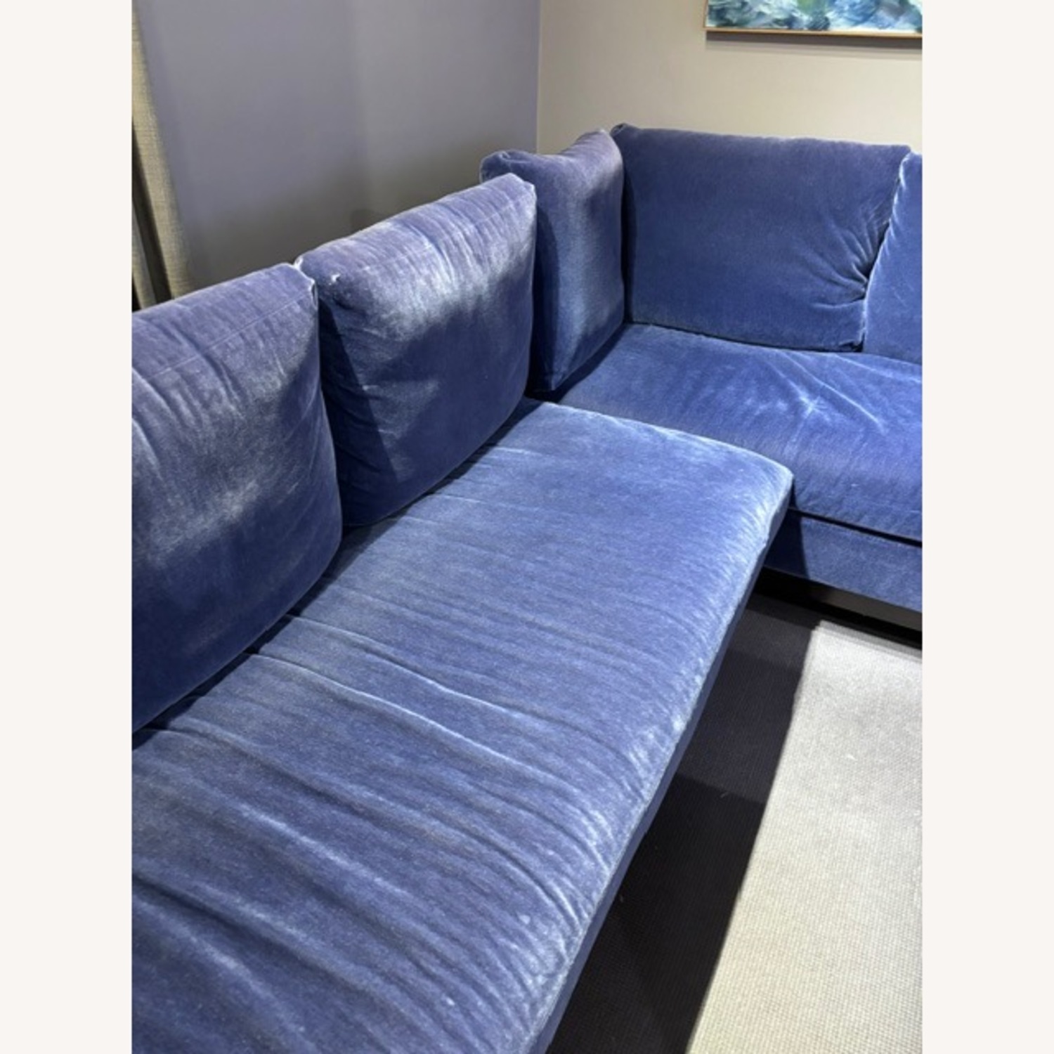 Kravet Custom Blue Mohair 2 Piece Sectional - image-6
